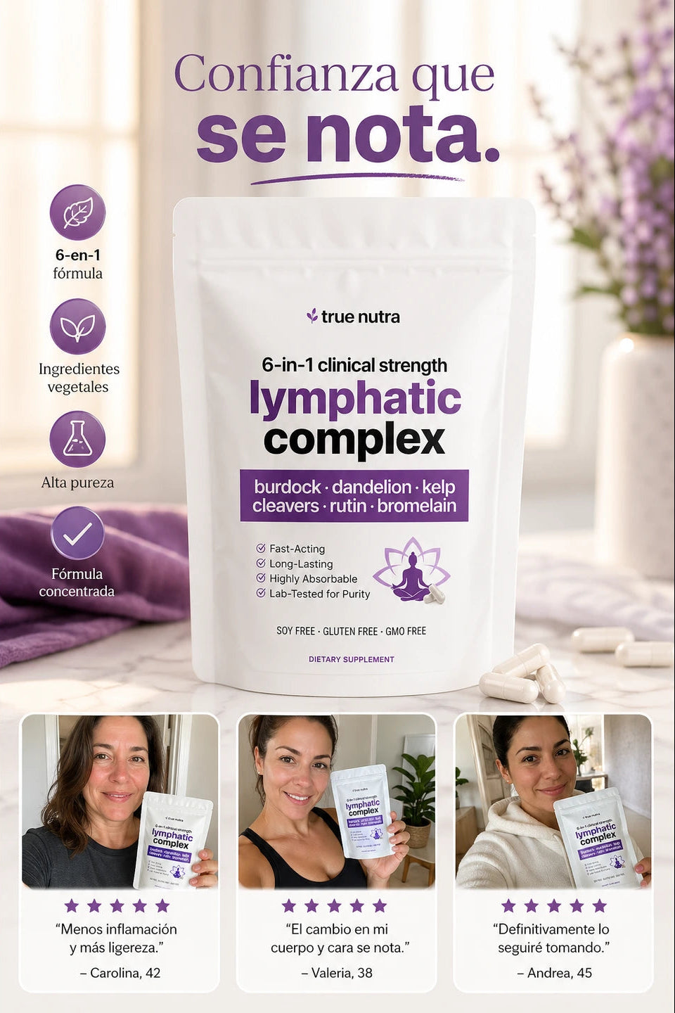 Complejo Linfático 6 en 1 Anti inflamatorio (90 cápsulas)