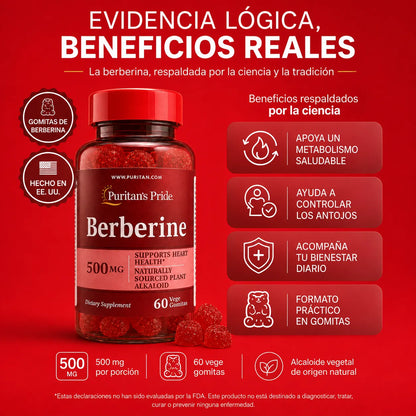 Gomitas de Berberina 500mg Veganas