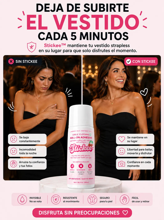 Stickee Adhesivo Roll-On para Mantener tu Ropa en Su Lugar