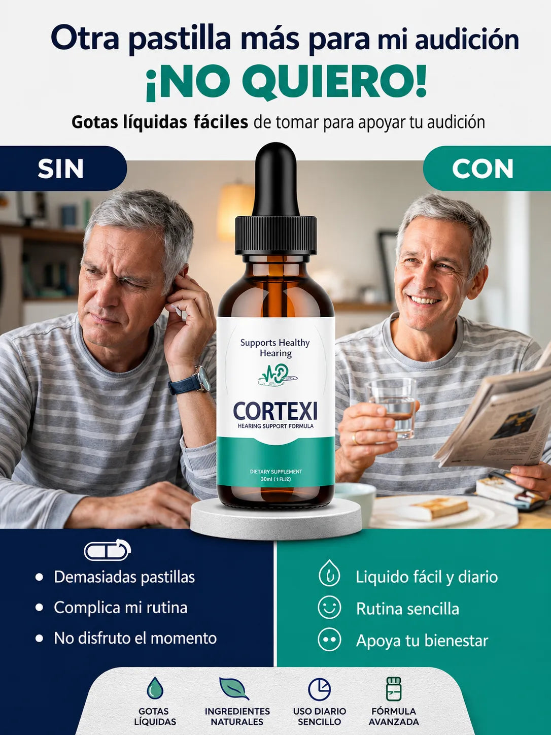 Gotas Cortexi para la Audición Fórmula Líquida (60ml)