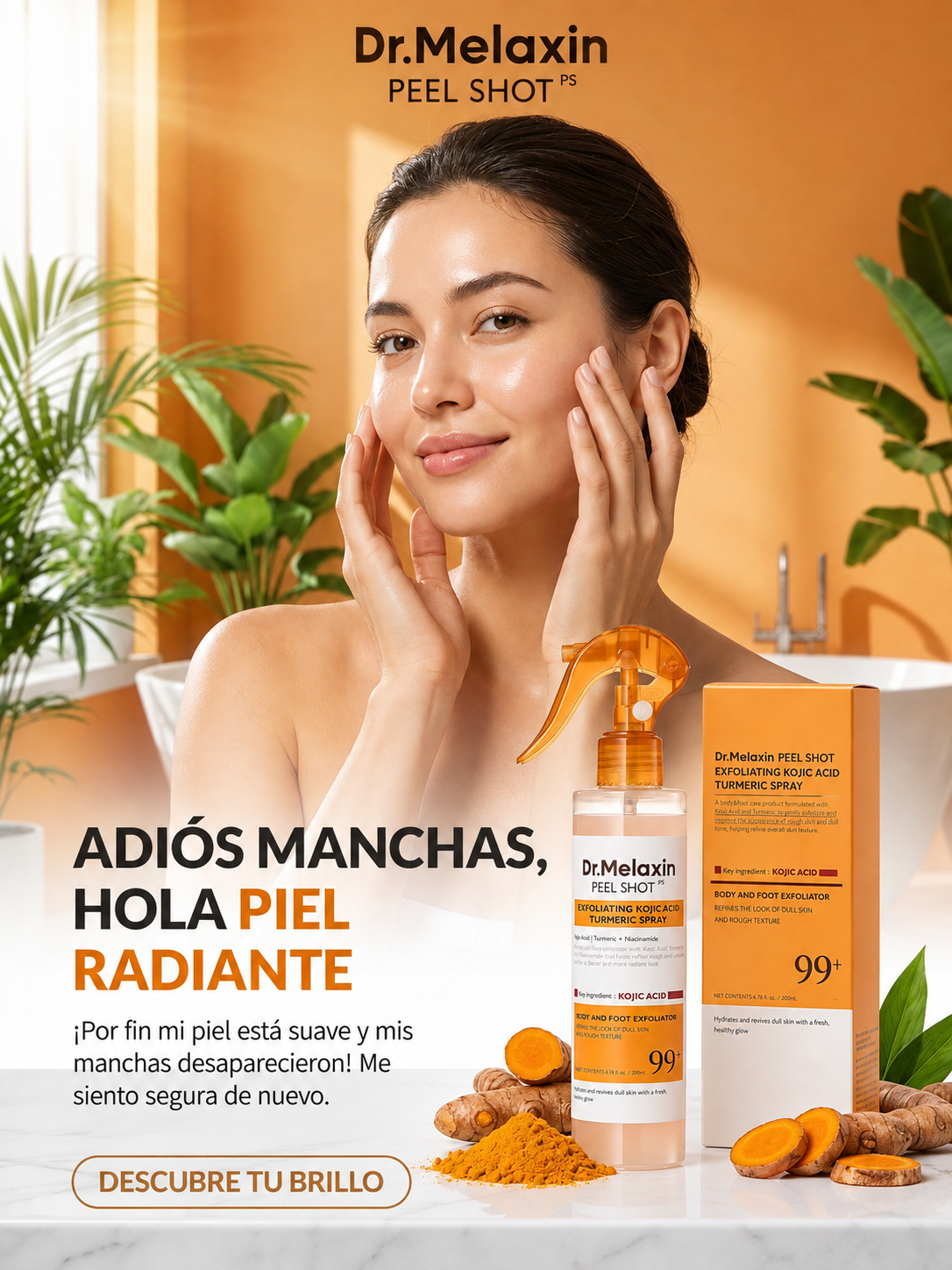Peel Shot Kojic Acid Turmeric Serum – Sérum Exfoliante Iluminador con Ácido Kójico, Cúrcuma y AHA+BHA (80 ml)