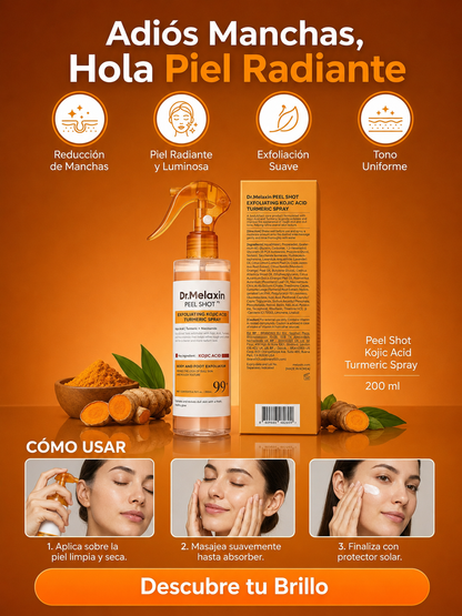 Peel Shot Kojic Acid Turmeric Serum – Sérum Exfoliante Iluminador con Ácido Kójico, Cúrcuma y AHA+BHA (80 ml)