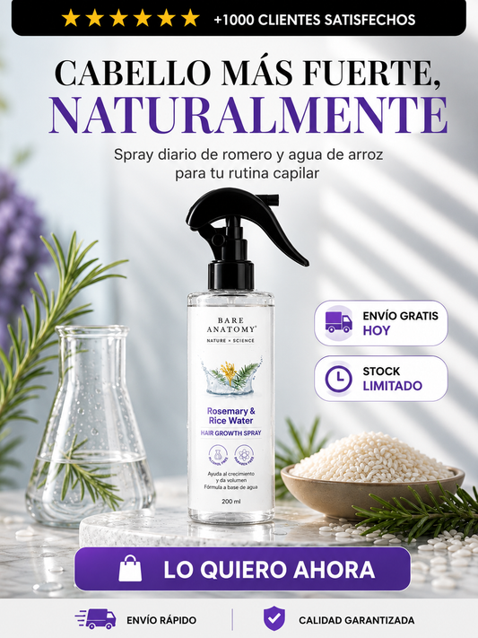 Spray Voluminizador con Romero y Agua de Arroz (200ml)