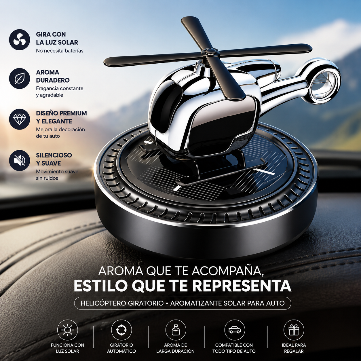 Aromatizador Solar tipo Helicóptero