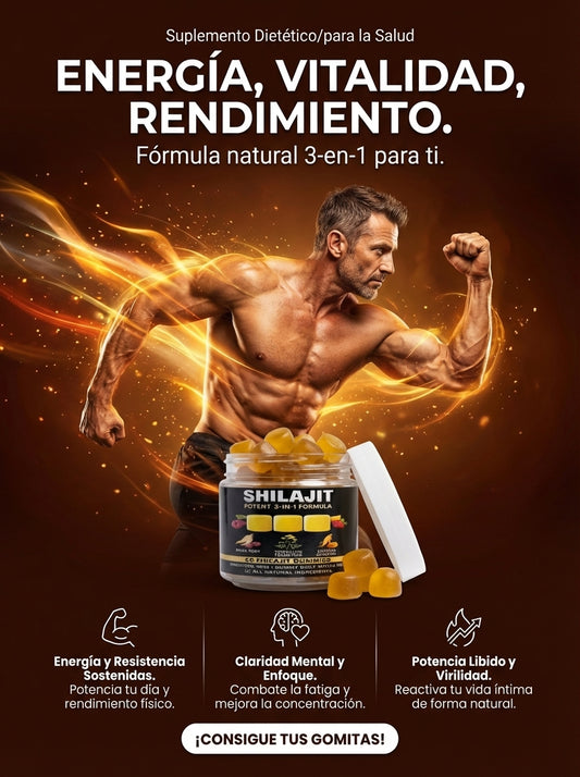 Gomitas de Shilajit 100% Puro del Himalaya (Pack de 30 Gomitas)
