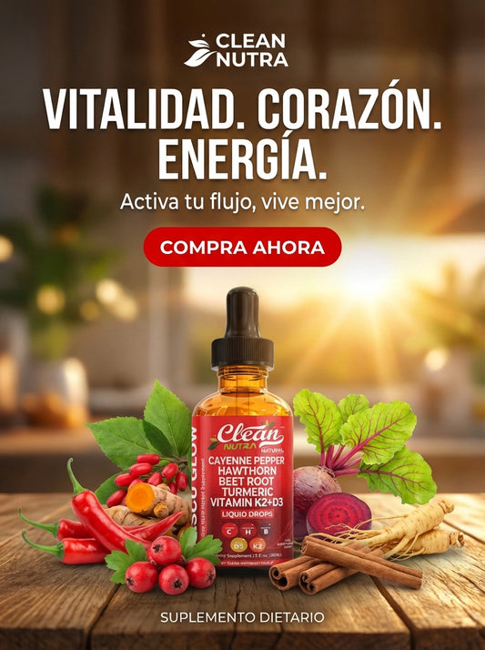 Vascu Glow – Gotas Líquidas Todo en Uno con Vitaminas K2 + D3 y Extractos Botánicos (30 ml)