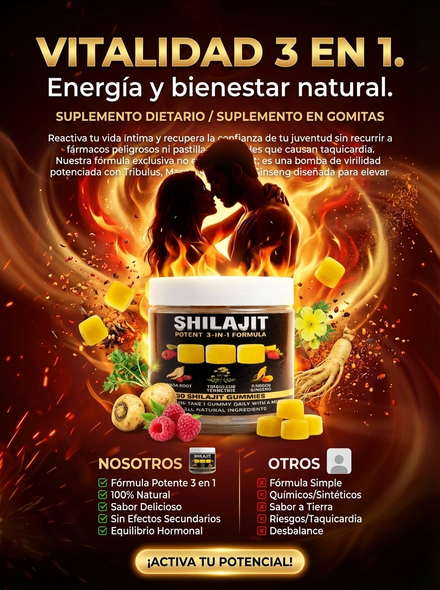 Gomitas de Shilajit 100% Puro del Himalaya (Pack de 30 Gomitas)