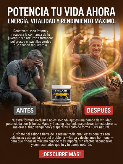 Gomitas de Shilajit 100% Puro del Himalaya (Pack de 30 Gomitas)