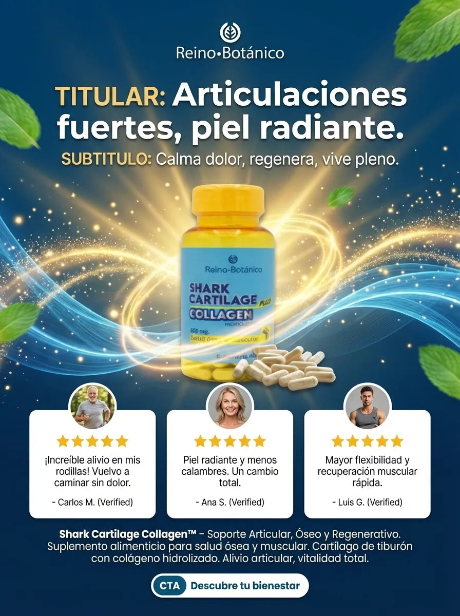 Shark Cartilage Collagen™ – Soporte Articular, Óseo y Regenerativo (120 cápsulas)