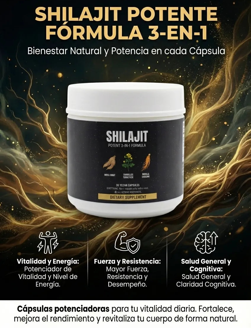 Cápsulas de Shilajit 100% Puro del Himalaya 92 Minerales (30 Cápsulas)