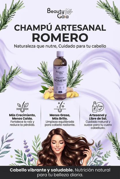 Champú de Romero Nutritivo y Regenerador para Cabello Grueso y Voluminoso (500 ml) - BeautyGala