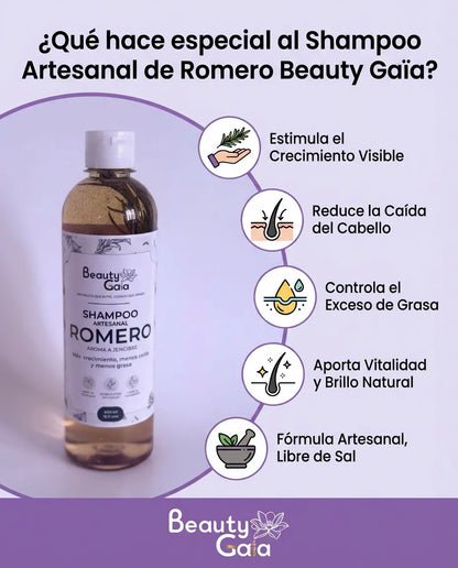 Champú de Romero Nutritivo y Regenerador para Cabello Grueso y Voluminoso (500 ml) - BeautyGala