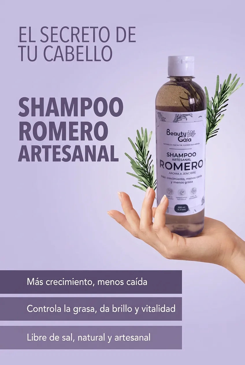 Champú de Romero Nutritivo y Regenerador para Cabello Grueso y Voluminoso (500 ml) - BeautyGala