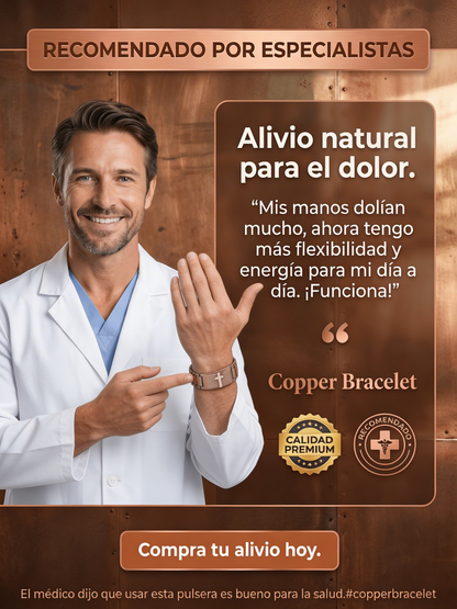 Crucis+ Pulsera Magnética de Cobre de Alivio y Bienestar Espiritual
