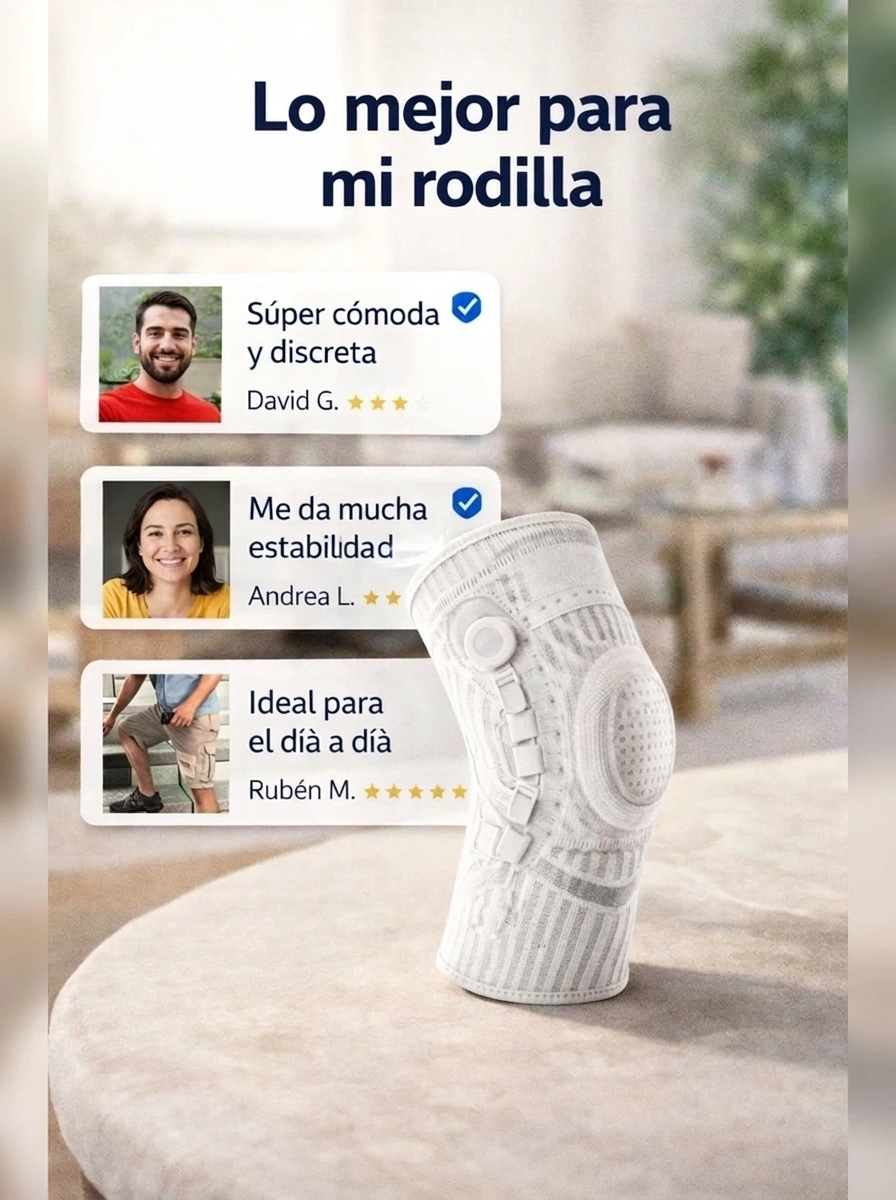 Rodillera de Compresión Ajustable para Dolor de Rodilla y Deporte