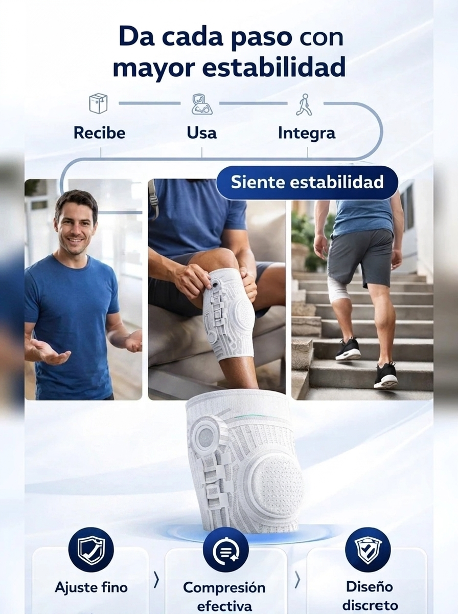 Rodillera de Compresión Ajustable para Dolor de Rodilla y Deporte