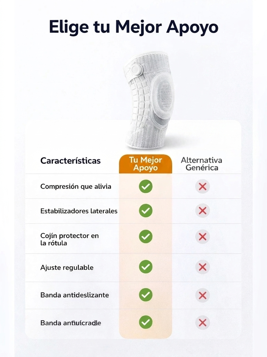 Rodillera de Compresión Ajustable para Dolor de Rodilla y Deporte