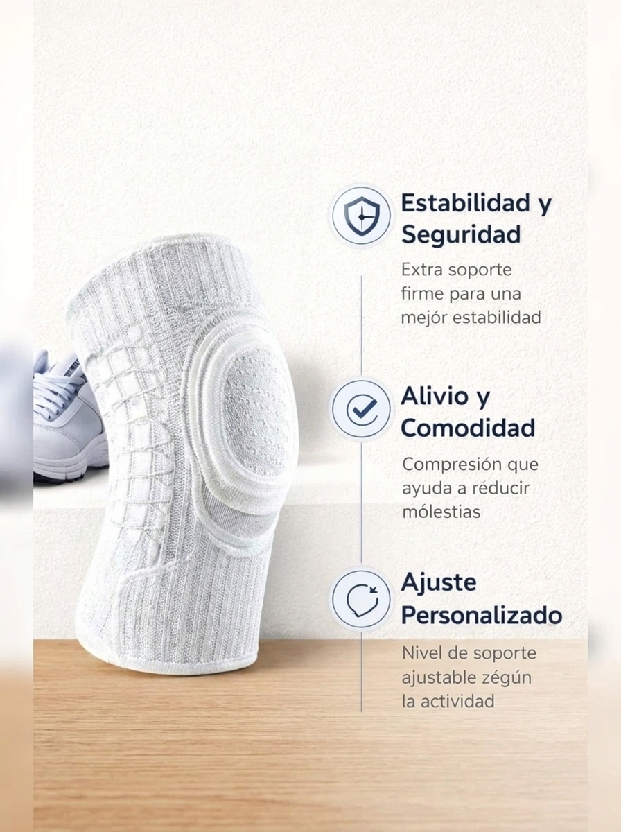 Rodillera de Compresión Ajustable para Dolor de Rodilla y Deporte