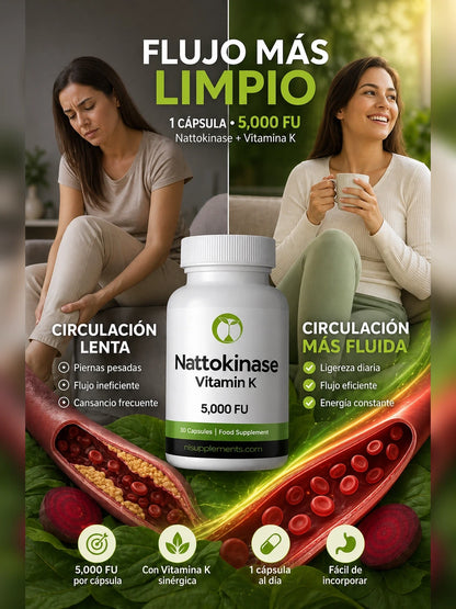 Nattokinase - Mejora de Circulación Arterial (90 cápsulas)