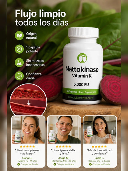 Nattokinase - Mejora de Circulación Arterial (90 cápsulas)