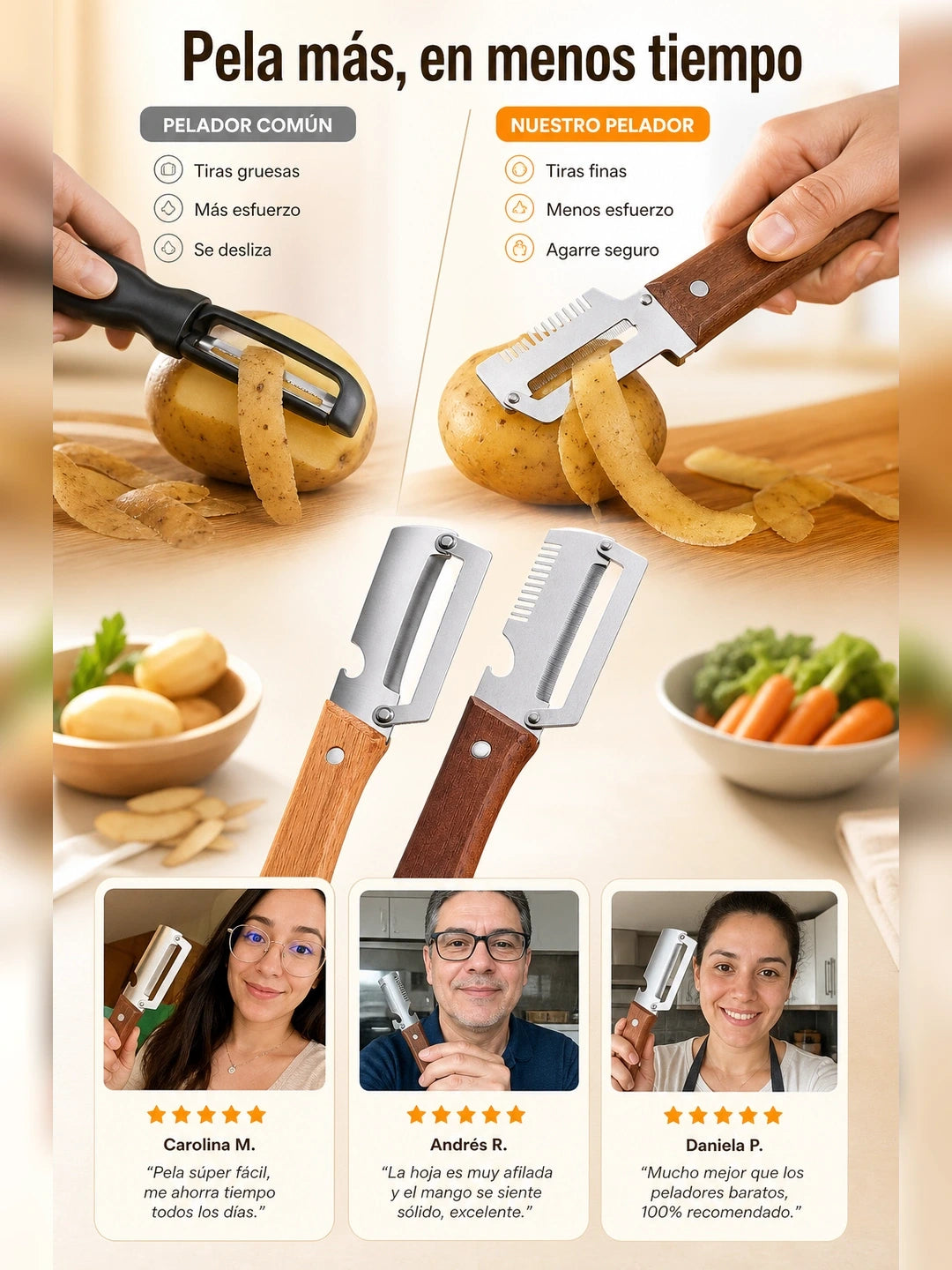 Set de Pelador de Verduras + Abridor Premium (2 piezas)